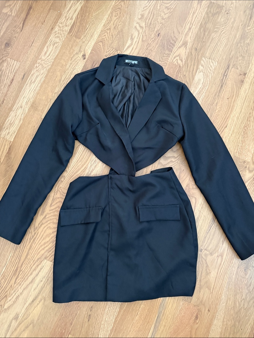 MissyEmpire Black Cutout Blazer Dress
